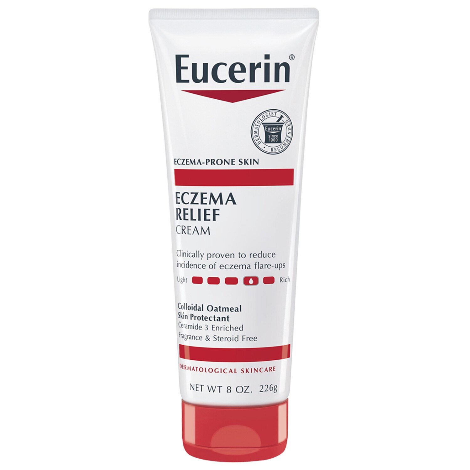 Eucerin for Eczema-Prone Skin Eczema Relief Cream Colloidal Oatmeal Skin Protectant Fragrance and Steroid Free 8 oz