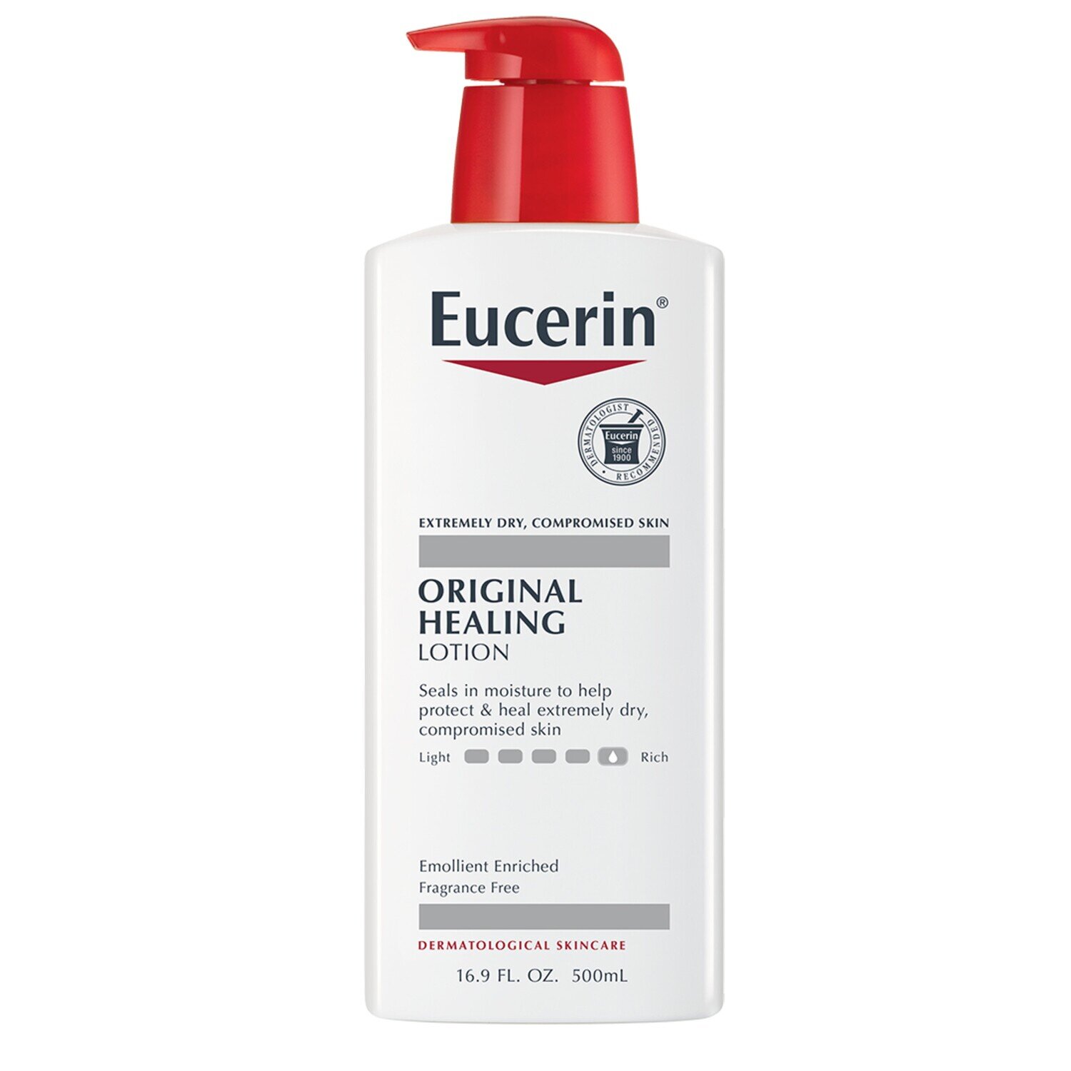Eucerin Original Healing Lotion for Extremely Dry, Compromised Skin Emollient Enriched and Fragrance Free 16.9 oz
