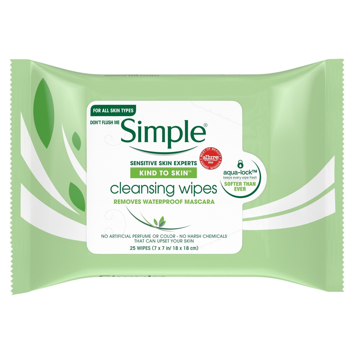 Simple Kind to Skin Cleansing Compostable Wipes 25 ct