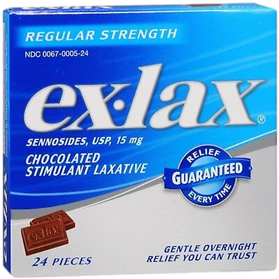 Ex•Lax Regular Strength Chocolated Stimulant Laxative Pieces 24 ct