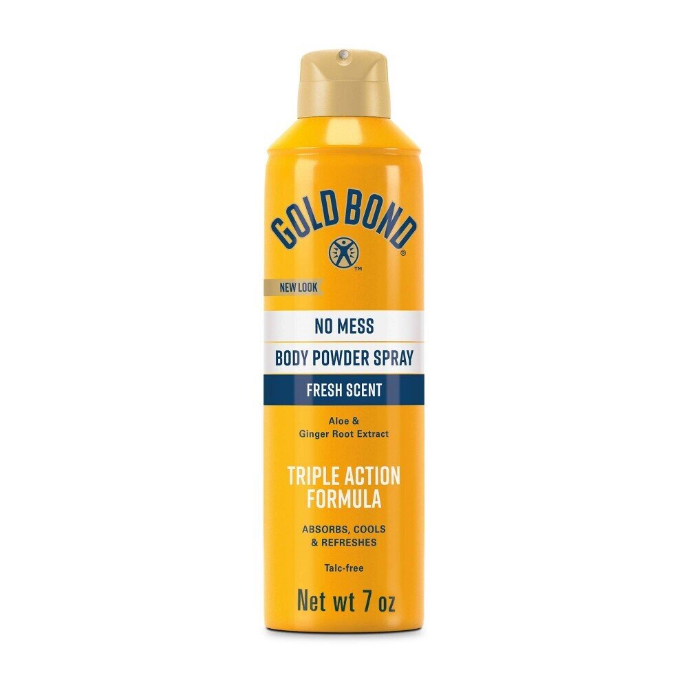 Gold Bond No Mess Body Powder Spray Triple Action Formula- Fresh Scent 7oz