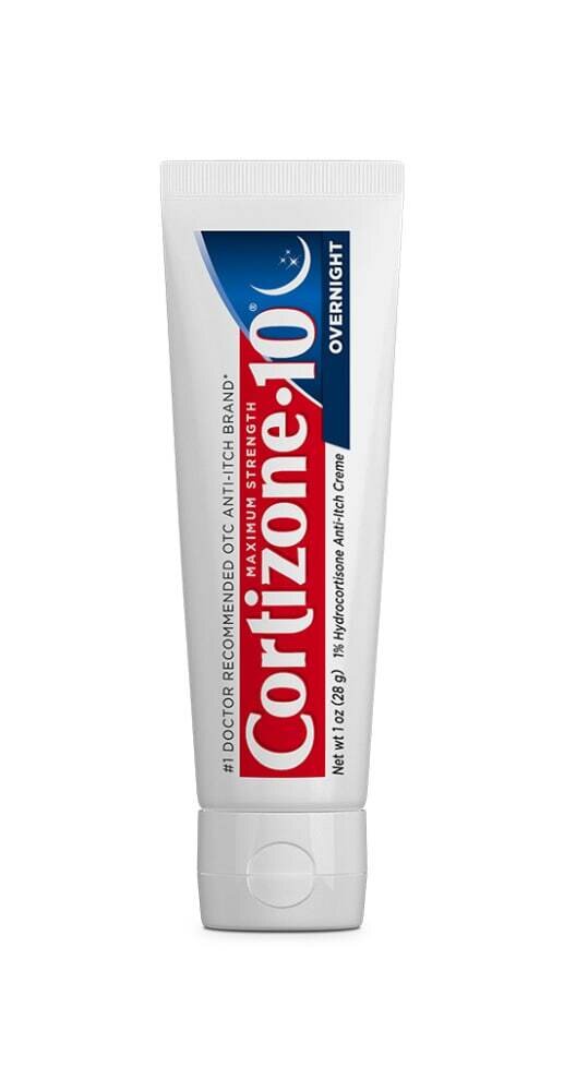 Cortizone 10 Maximum Strength Overnight Creme Lavender Scent with Aloe and Melatonin 1% Hydrocortisone Anti-Itch Creme 1 oz