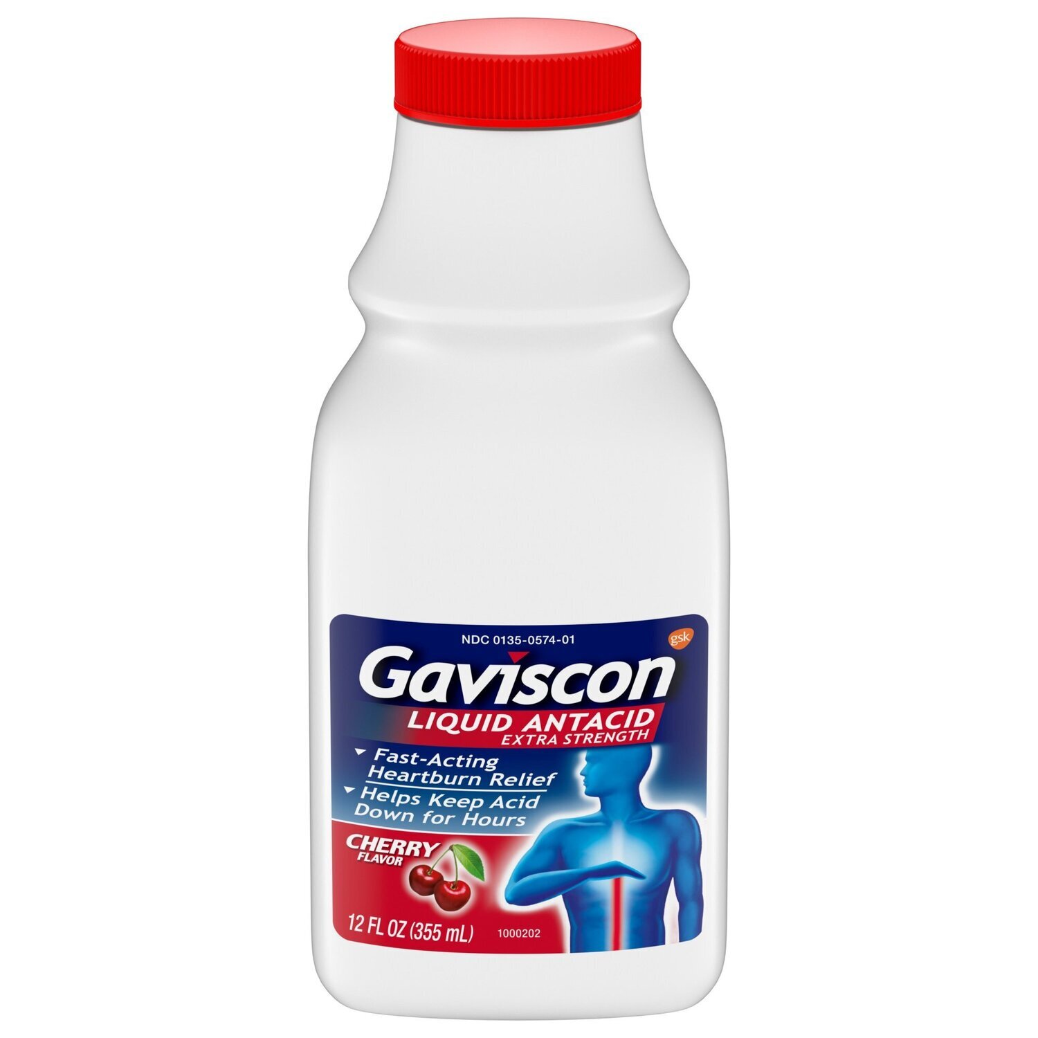 Gaviscon Liquid Antacid Extra Strength Cherry Flavor 12 fl oz