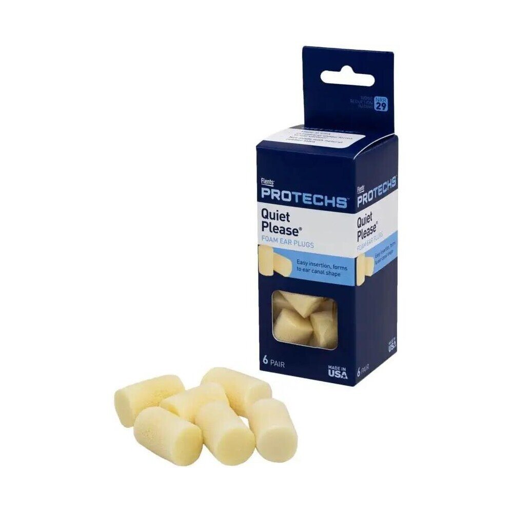 Protechs Quiet Please Foam Ear Plugs 6 pack