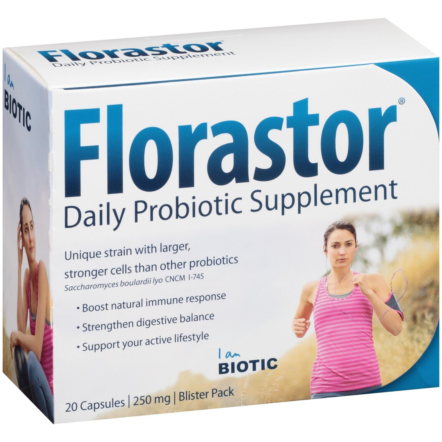 Florastor Daily Probiotic Supplement Vegetarian Capsules 20 ct