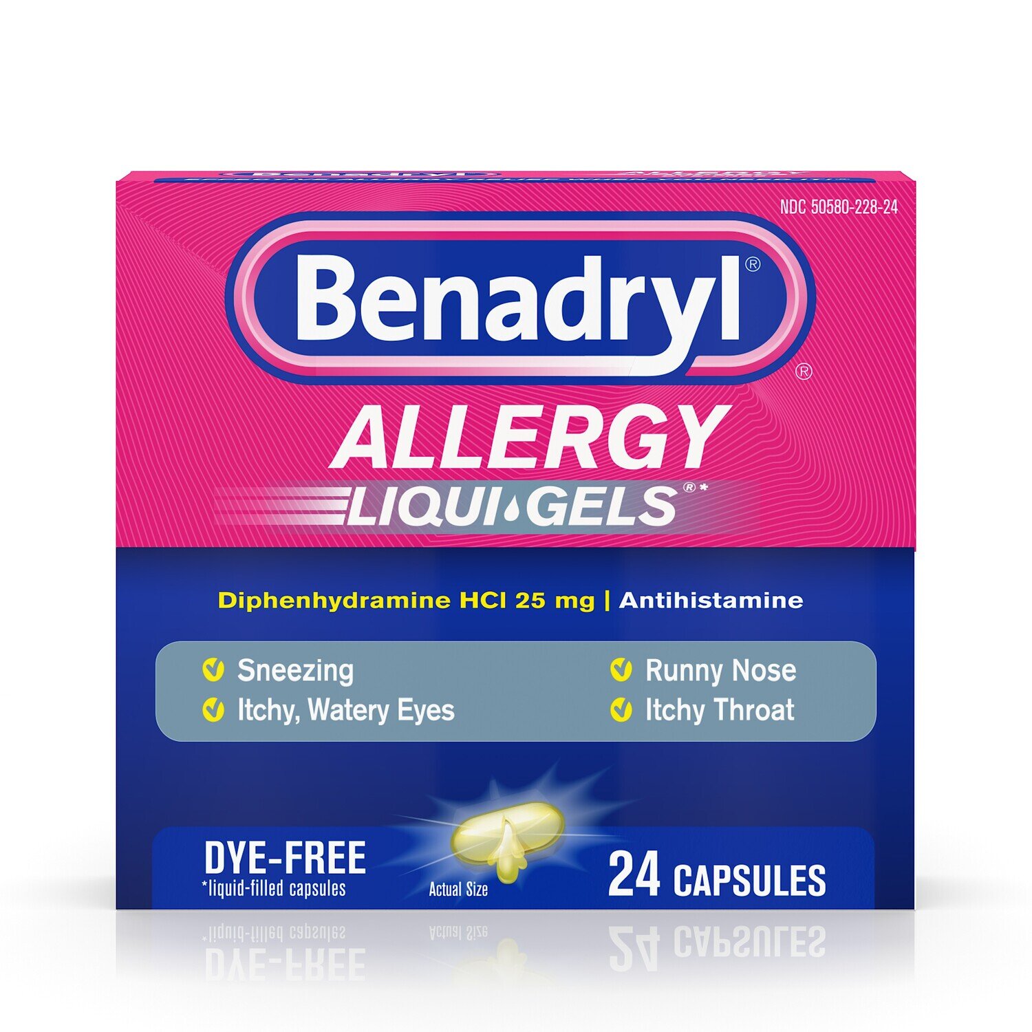 Benadryl Allergy Liqui Gels Antihistamine Capsules 24 ct