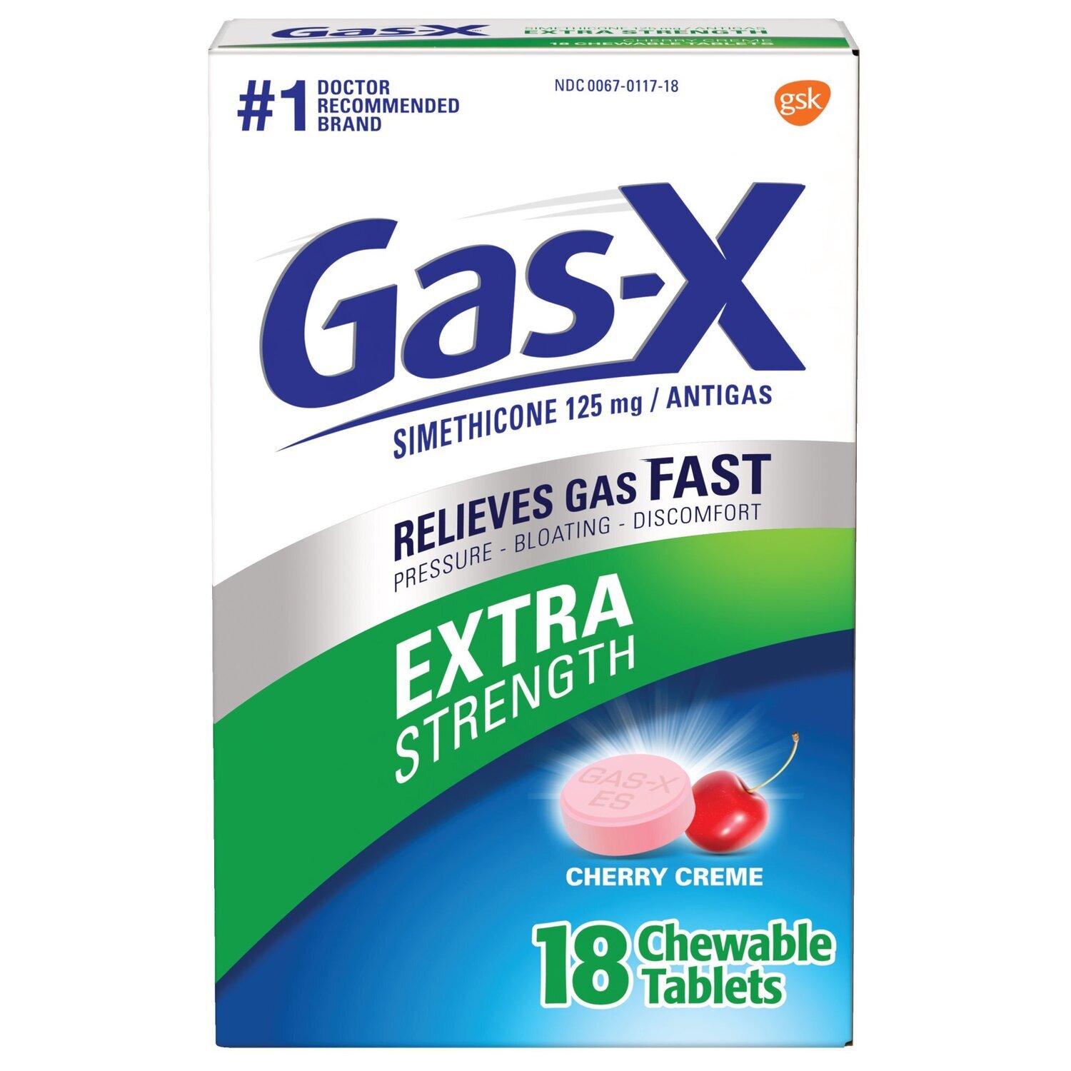 Gas-X Extra Strength Chewable Tablets Cherry Creme 18 ct