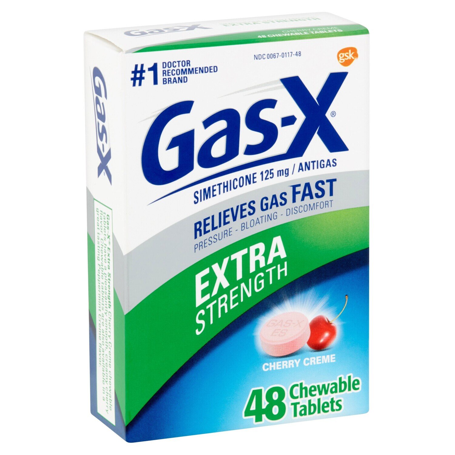 Gas-X Extra Strength Chewable Tablets Cherry Creme 48ct