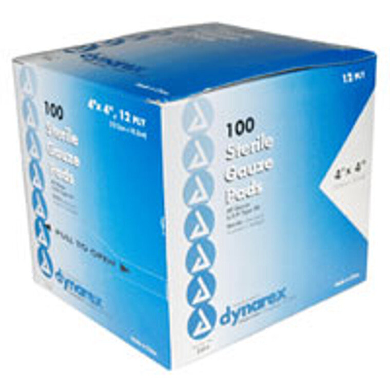 Sterile Gauze Pads All Gauze U.S.P. Type VII 4” x 4” 12 Ply 100 ct
