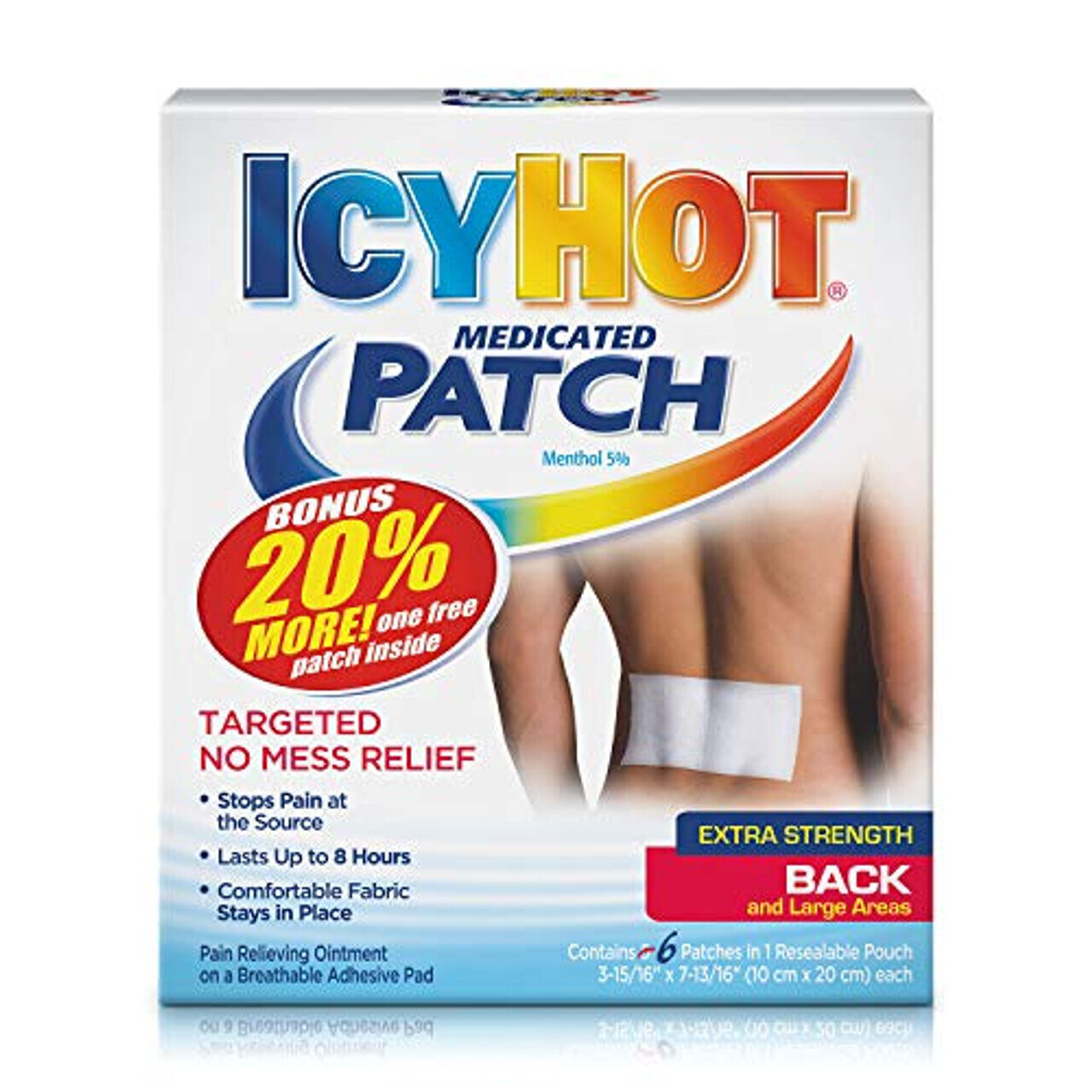 IcyHot Original Menthol 5% Pain Relief Patch XL 3 pack