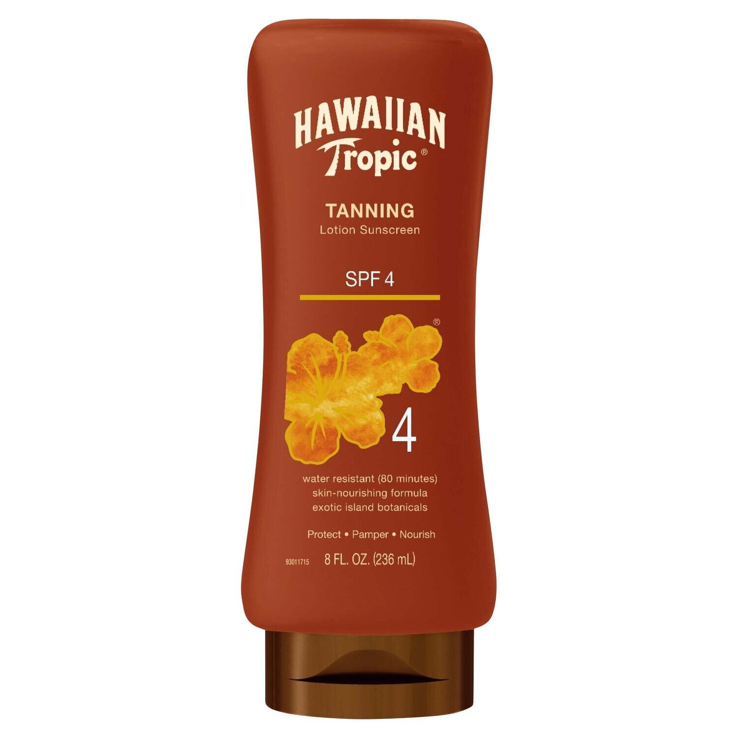Hawaiian Tropic Island Tanning Lotion Sunscreen Cocoa Butter SPF 4 8 fl oz