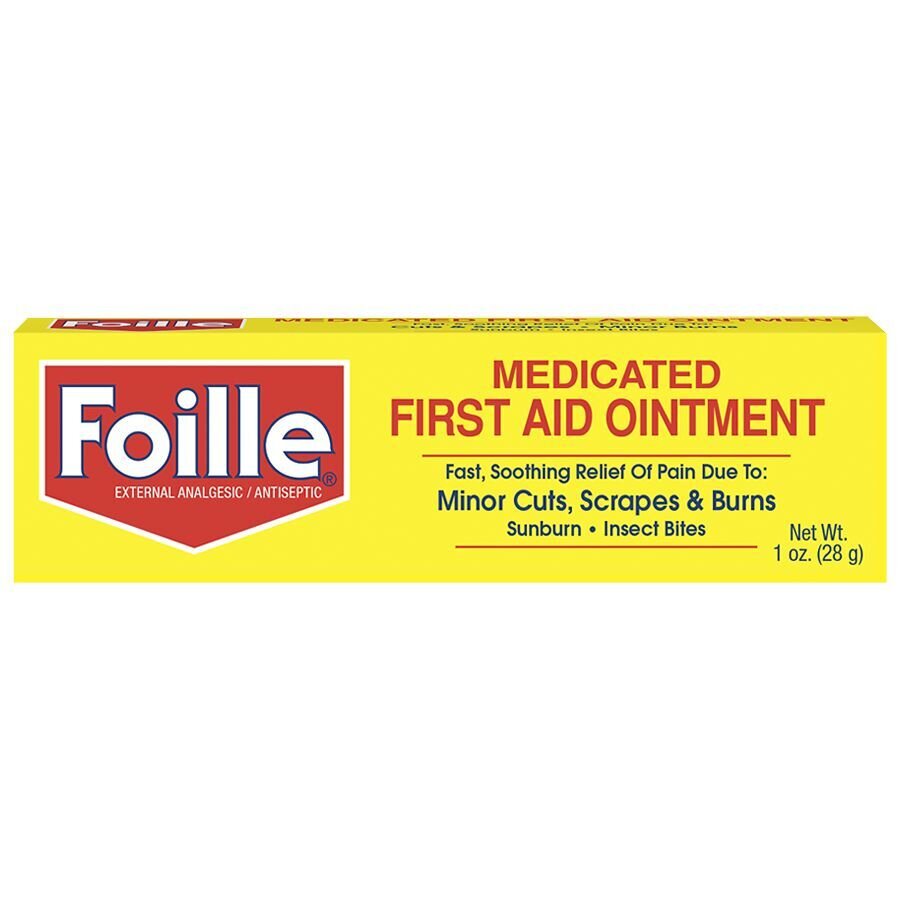 Foille Medicated First Aid Ointment for Minor Cuts, Scrapes, and Burns, Sunburn, and Insect Bites 1 oz