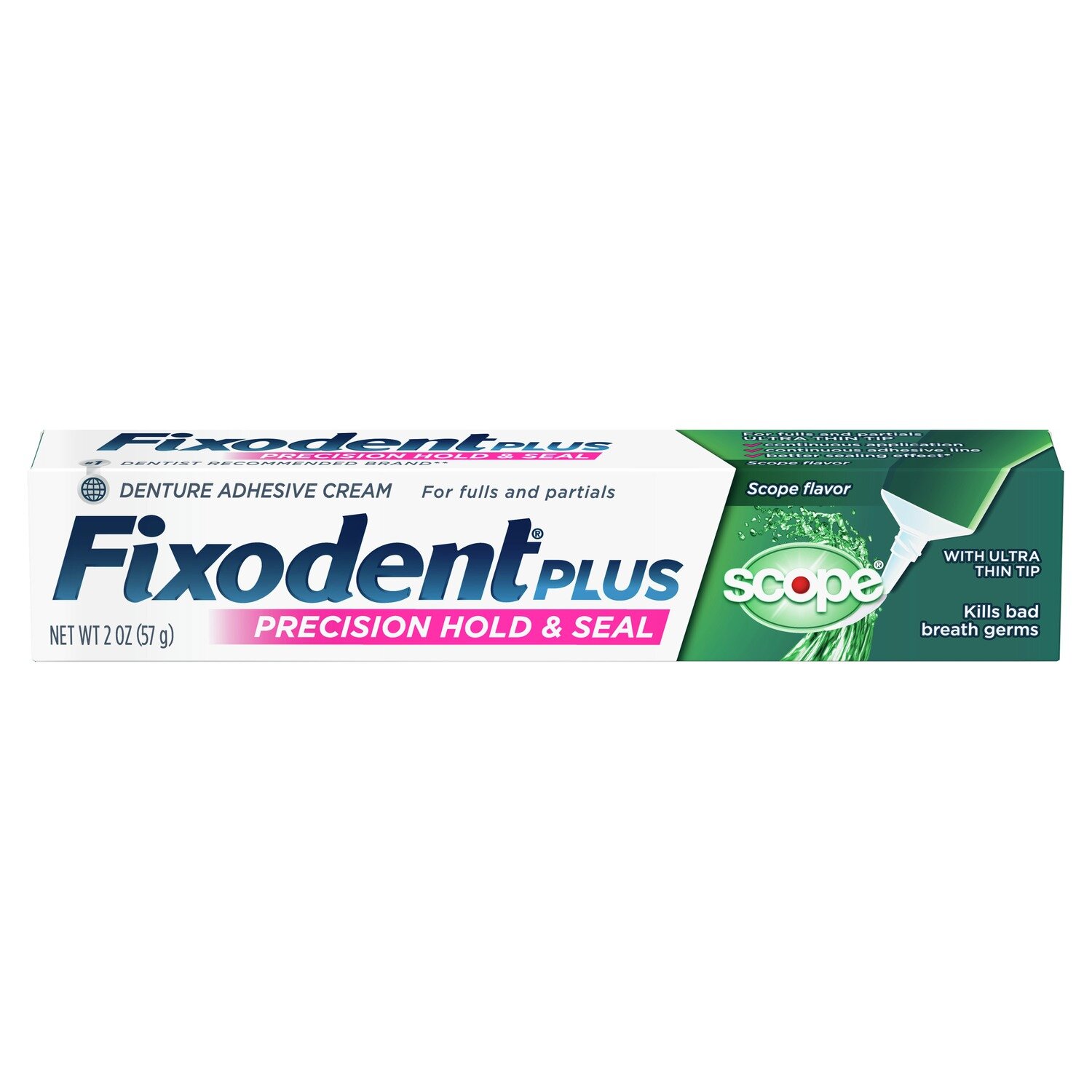 Fixodent Plus With Scope Denture Adhesive Cream  2oz