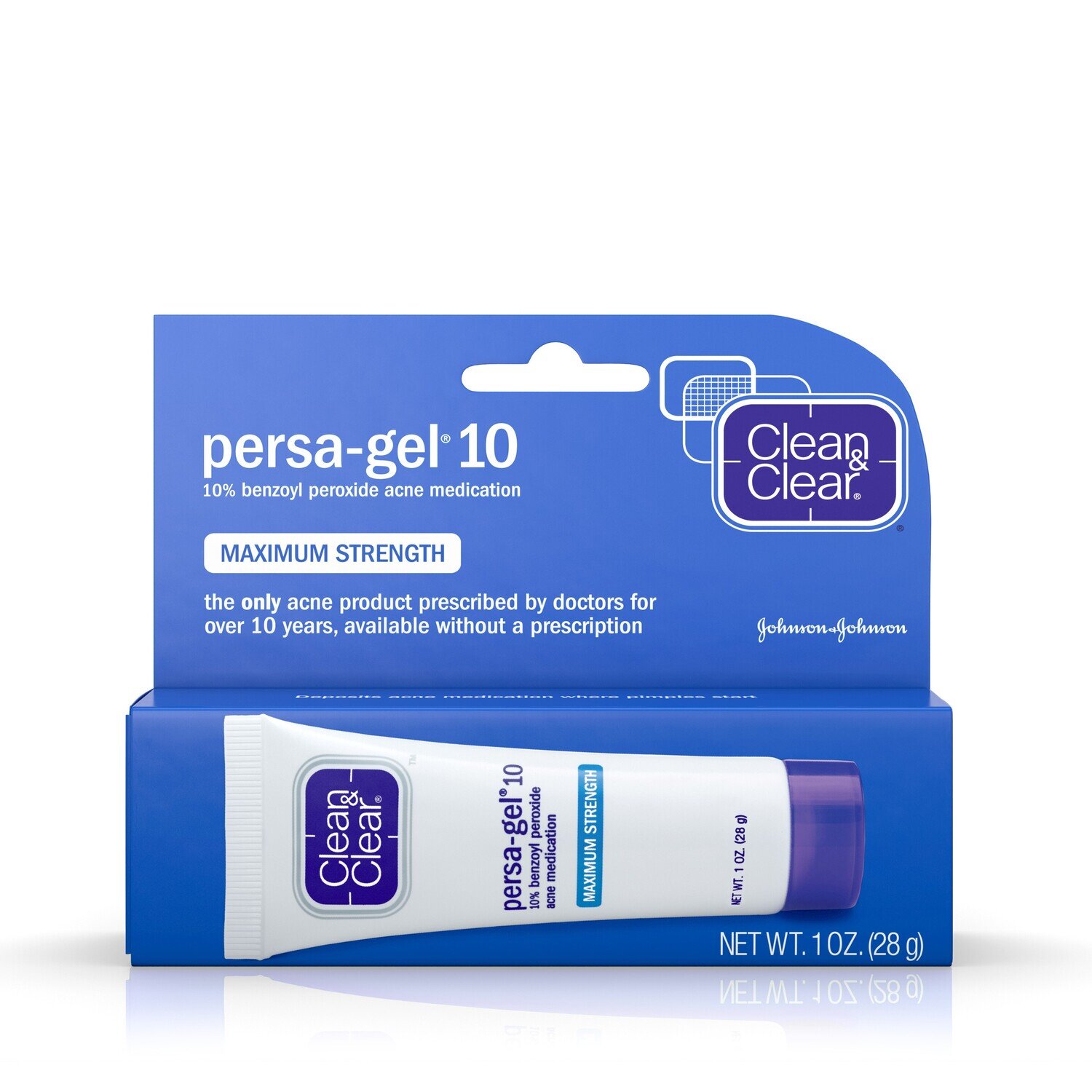 Clean & Clear Persa-Gel 10 Maximum Strength Fragrance-Free 10% Benzoyl Peroxide Acne Medication 1 oz