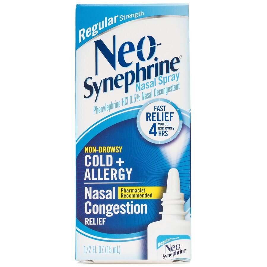 Neo-Synephrine Regular Strength Nasal Spray Non-Drowsy Cold + Allergy Nasal Congestion Relief