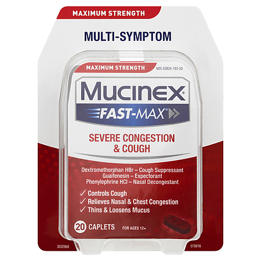Mucinex Maximum Strength Fast-Max Severe Congestion and Cough Caplets 20 ct