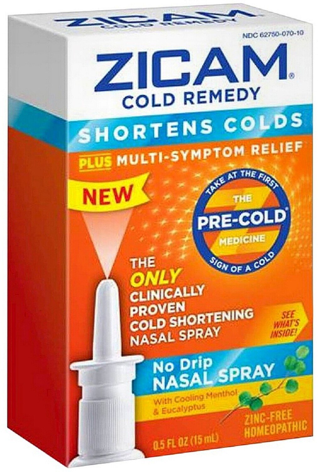 Zicam Cold Remedy No Drip Nasal Spray With Cooling Menthol and Eucalyptus