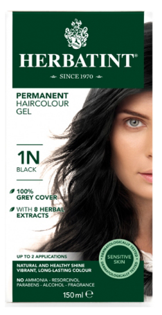 Herbatint Permanent Haircolor Gel 1N Black for Sensitive Skin