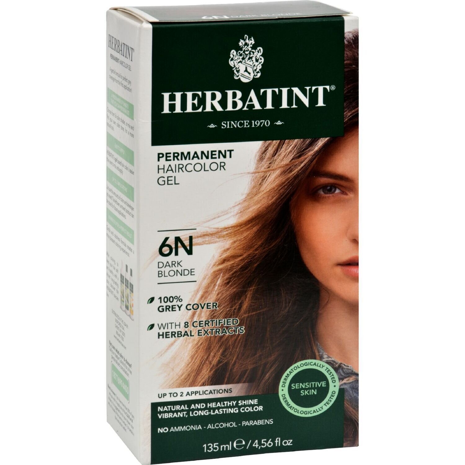 Herbatint Permanent Haircolor Gel 6N Dark Blonde for Sensitive Skin