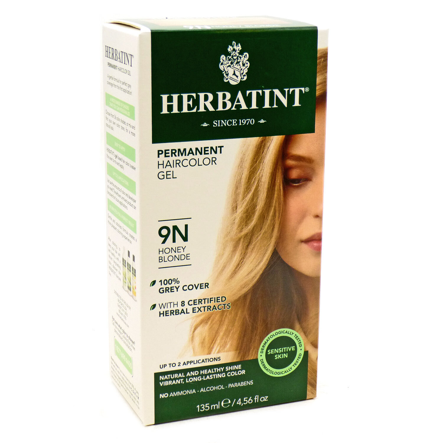 Herbatint Permanent Haircolor Gel 9N Honey Blonde for Sensitive Skin