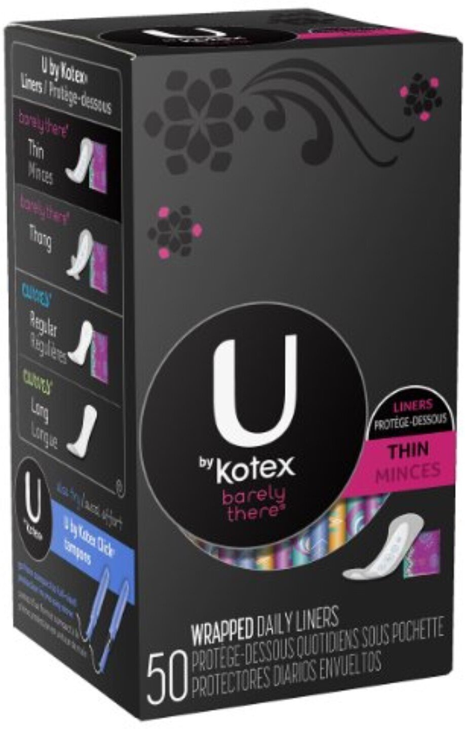U by Kotex Balance Daily Liner Thin Wrapped Regular 50 ct