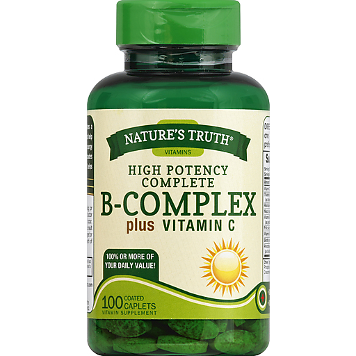 Nature's Truth High Potency Complete B-Complex Plus Vitamin C Coated Caplets 100ct