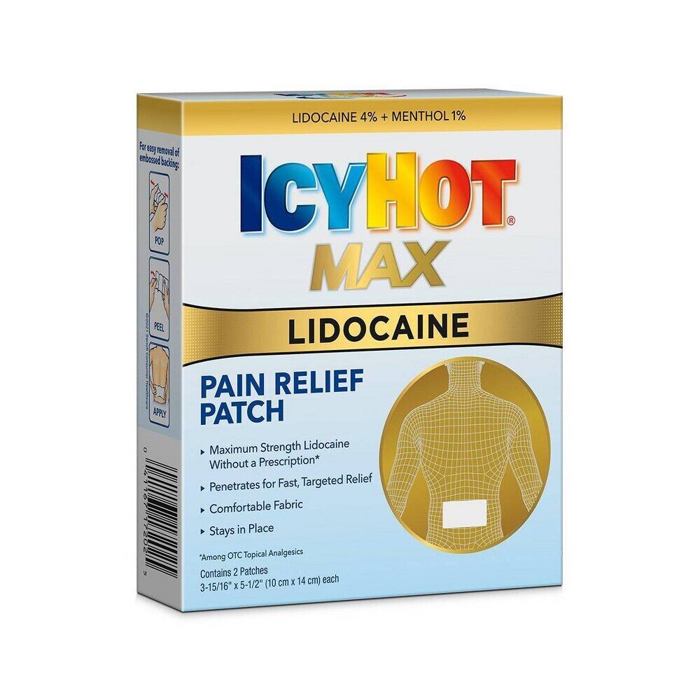 IcyHot Max Lidocaine 4% and Menthol 1% Pain Relief Patch 5 pack