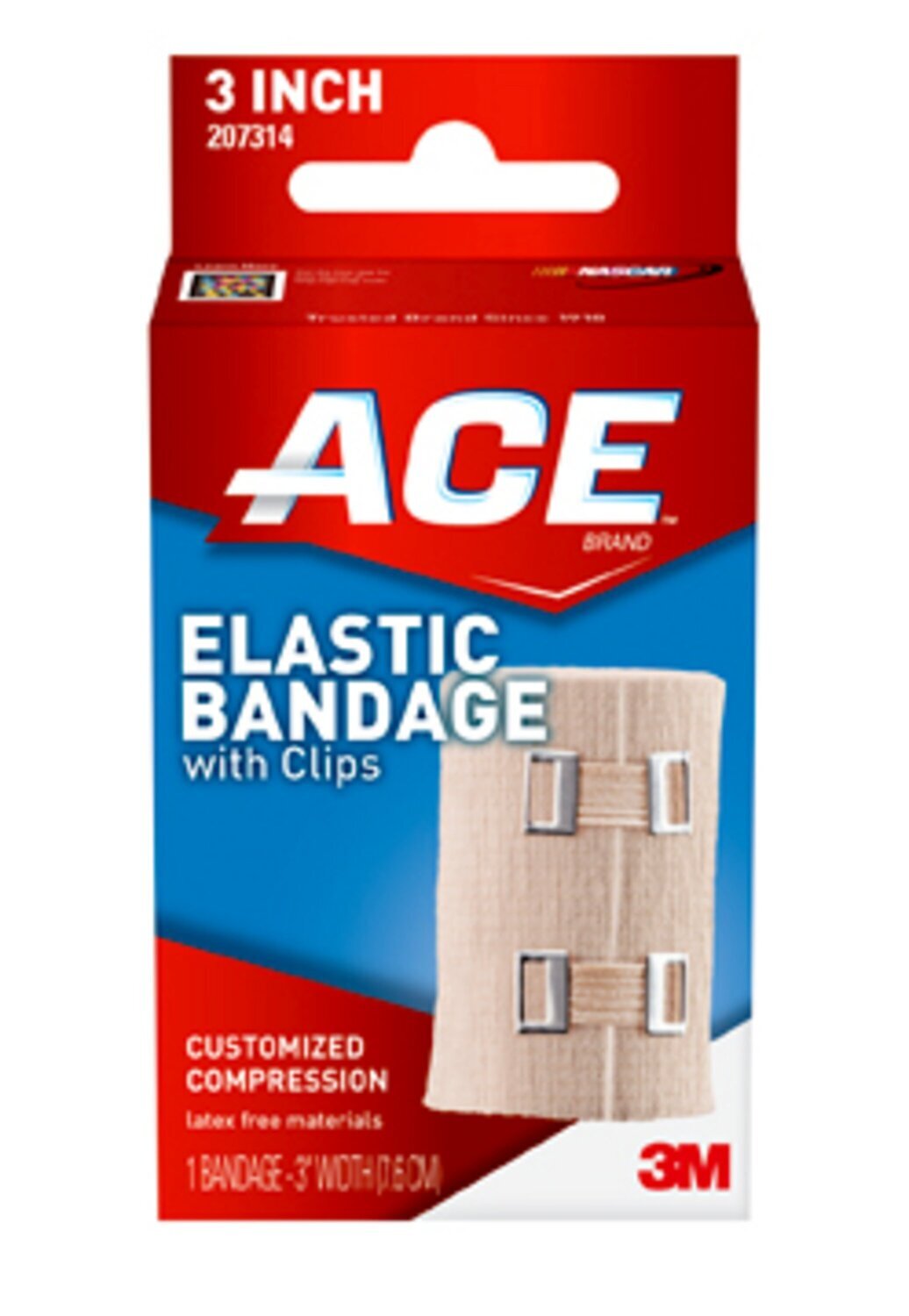 Ace Elastic Bandage with Clips 3in x 63.6in