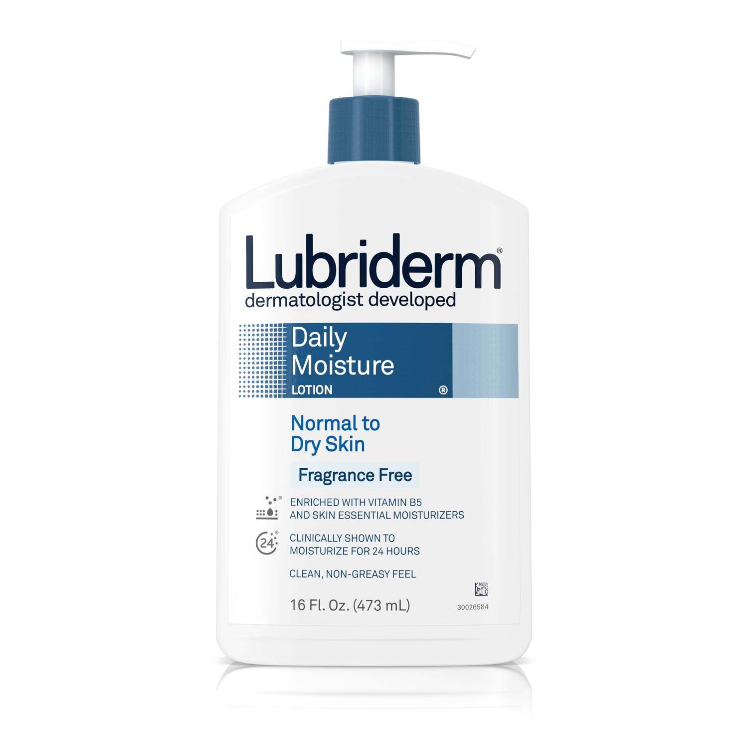 Lubriderm Daily Moisture Lotion Pump for Normal to Dry Skin Fragrance Free 16 fl oz