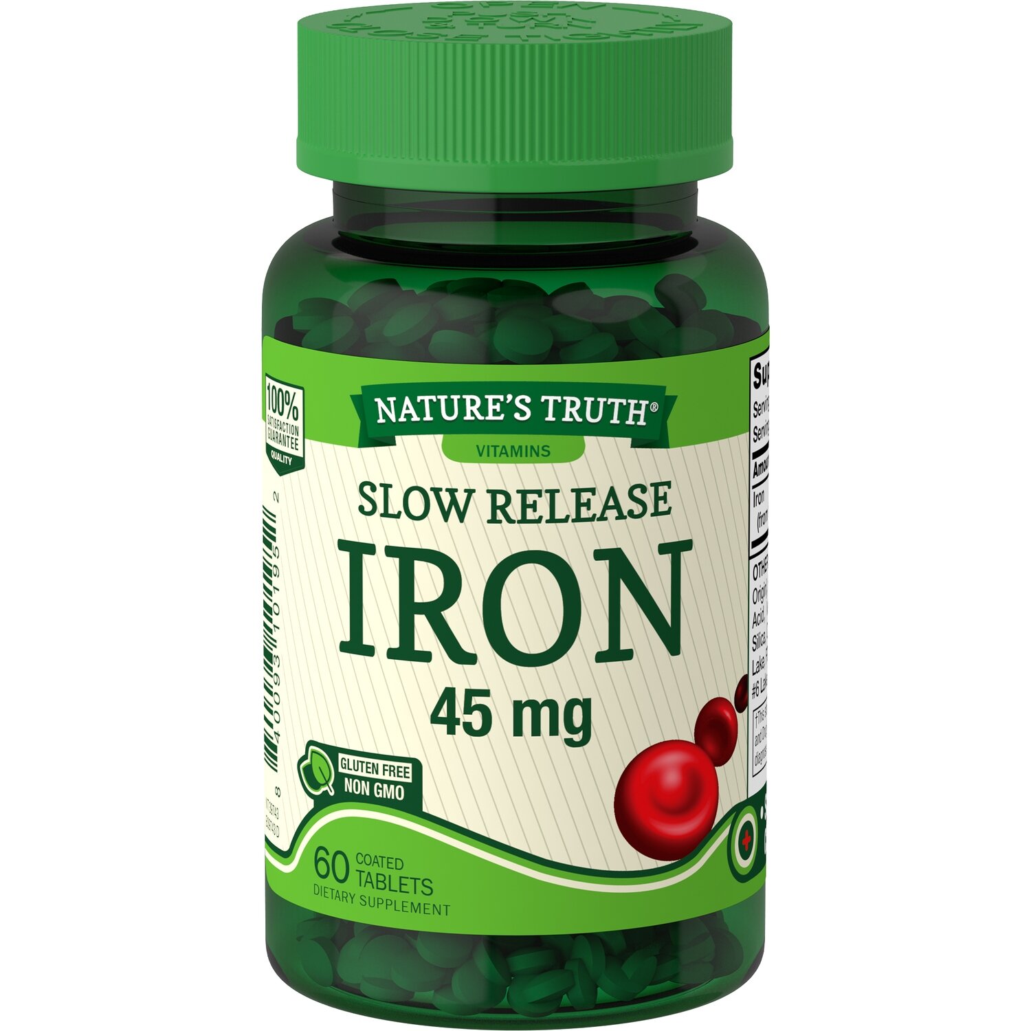 Iron 45mg Slow Release Coated Tablets 60ct