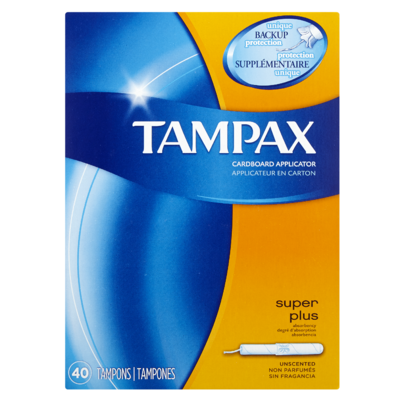 Tampax Super Plus Cardboard Applicator Tampons 40 ct