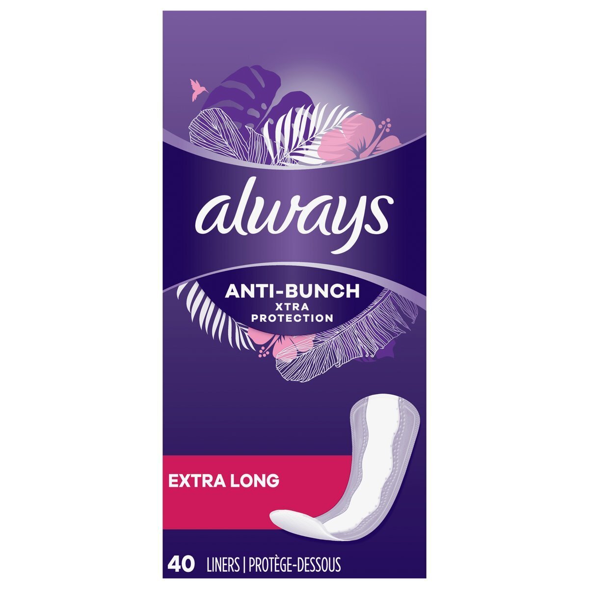 Always Anti-Bunch Xtra Protection Extra Long Liners 40 ct