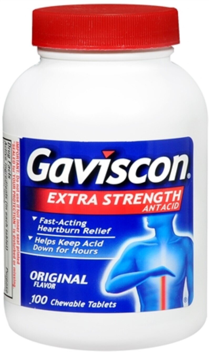 Gaviscon Extra Strength Antacid Original Flavor Chewable Tablets 100 ct