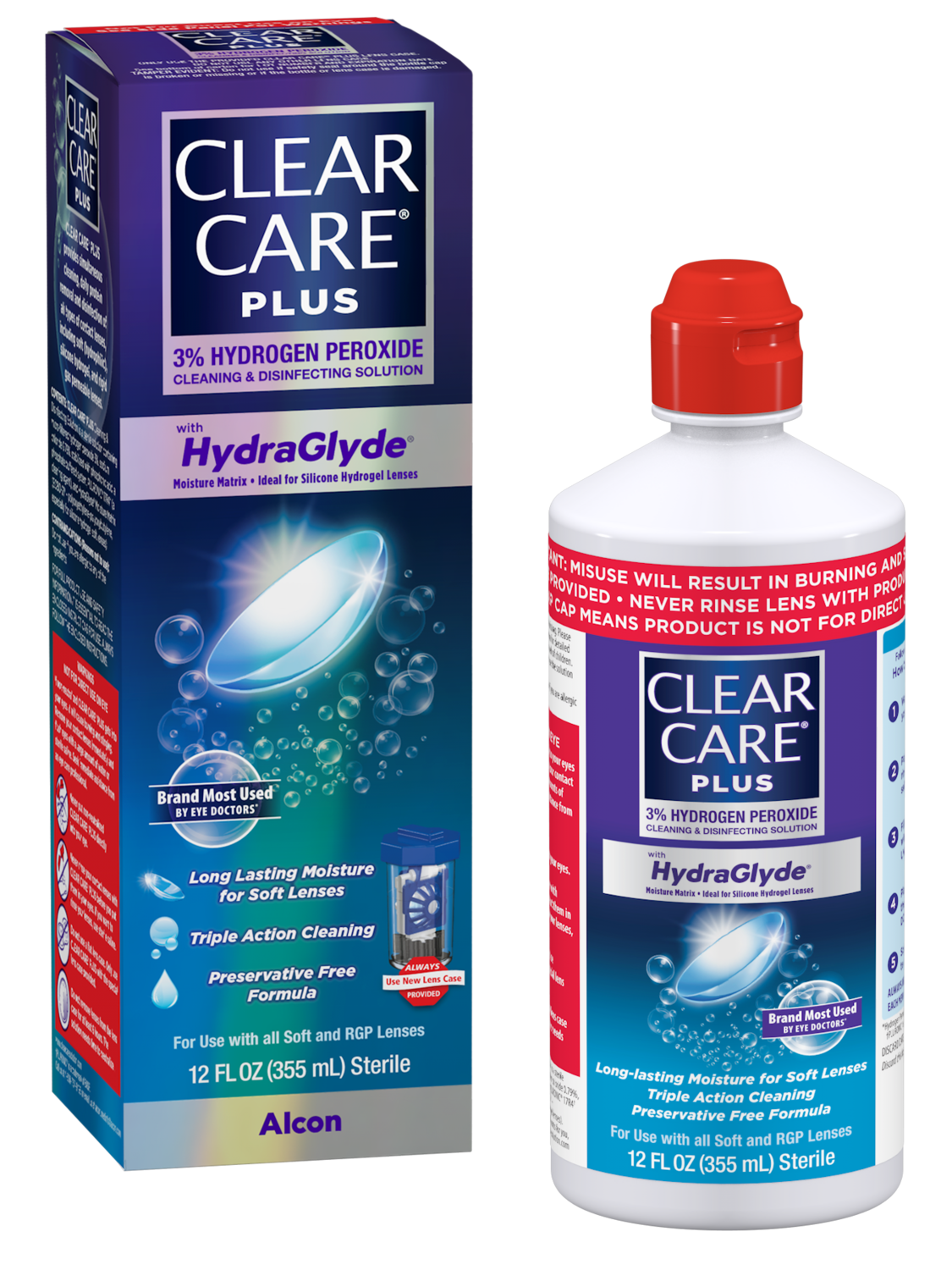 Clear Care Plus with HydraGlyde Cleaning and Disinfecting Solution