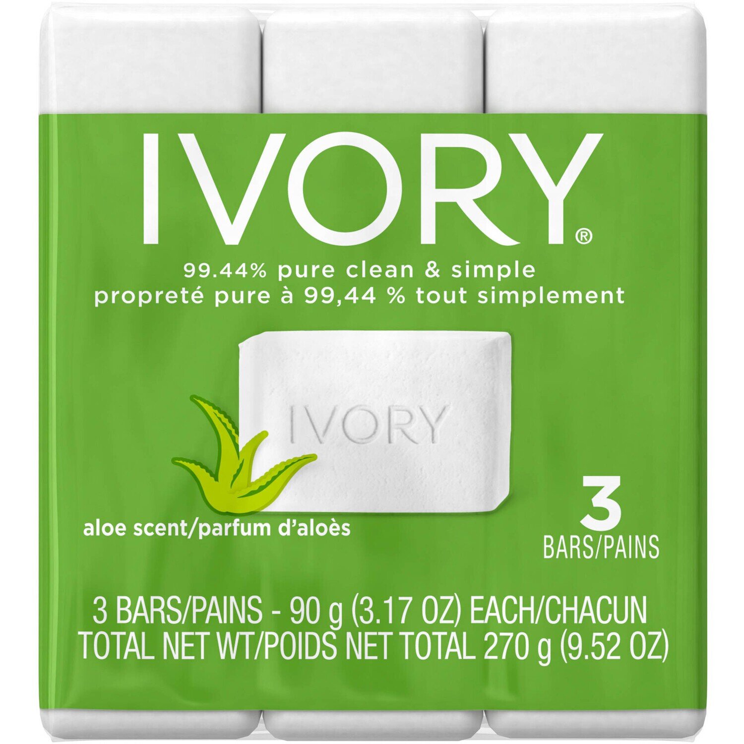 Ivory Gentle Bar Soap - Aloe Scent 3 Pack