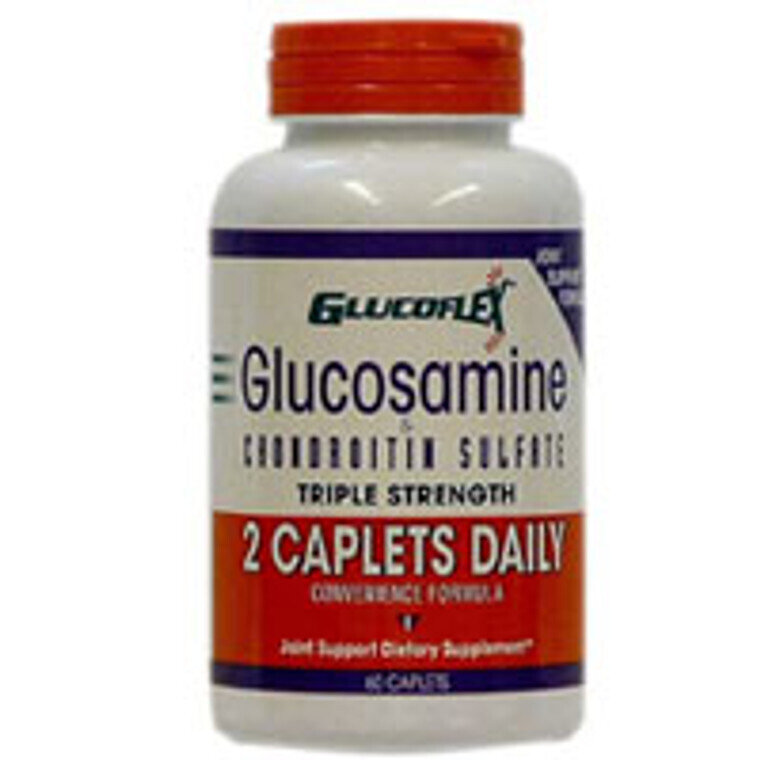 Glucoflex Glucosamine & Chondroitin Sulfate Triple Strength Dietary Supplement Caplets - Buy 1 Get 1 Free 2 Pack 60ct
