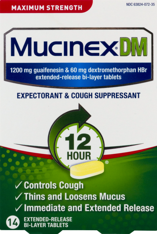 Mucinex DM Maximum Strength Expectorant and Cough Suppressant Extended Release Bi-Layer Tablets 14 ct