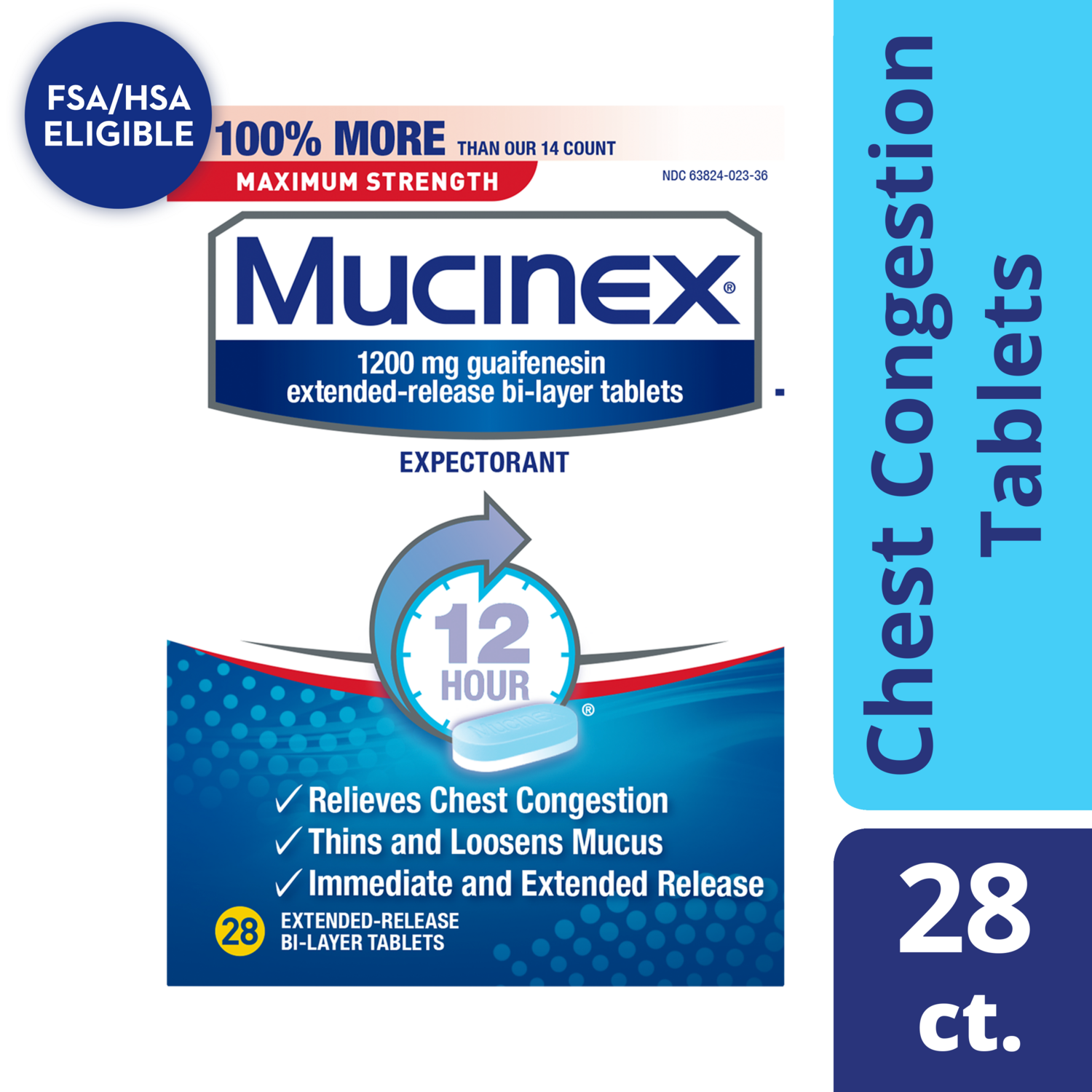 Mucinex Maximum Strength Expectorant Extended-Release Tablets 28 ct