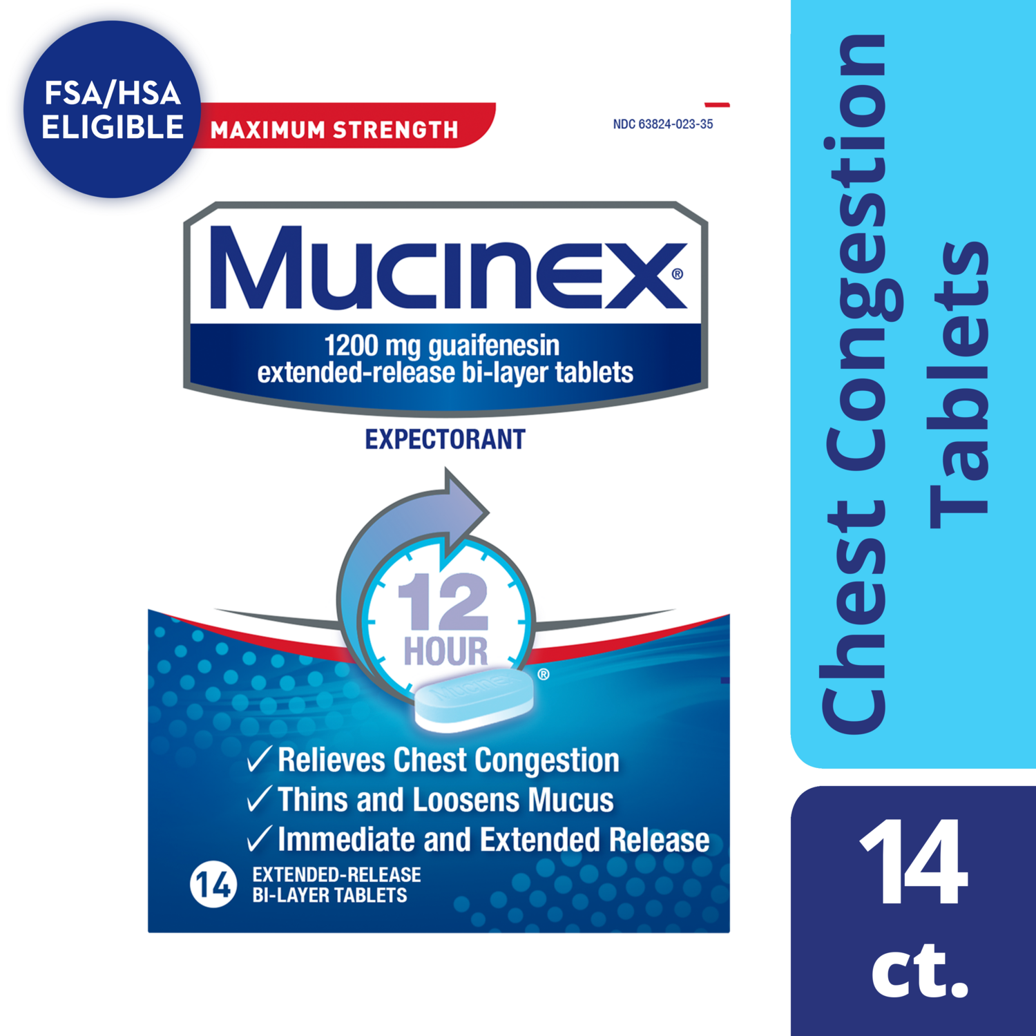 Mucinex Maximum Strength Expectorant Extended-Release Tablets 14 ct