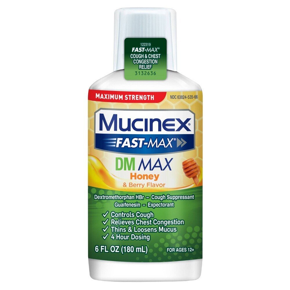 Mucinex Maximum Strength Fast-Max DM Max Honey and Berry Flavor 6 fl oz