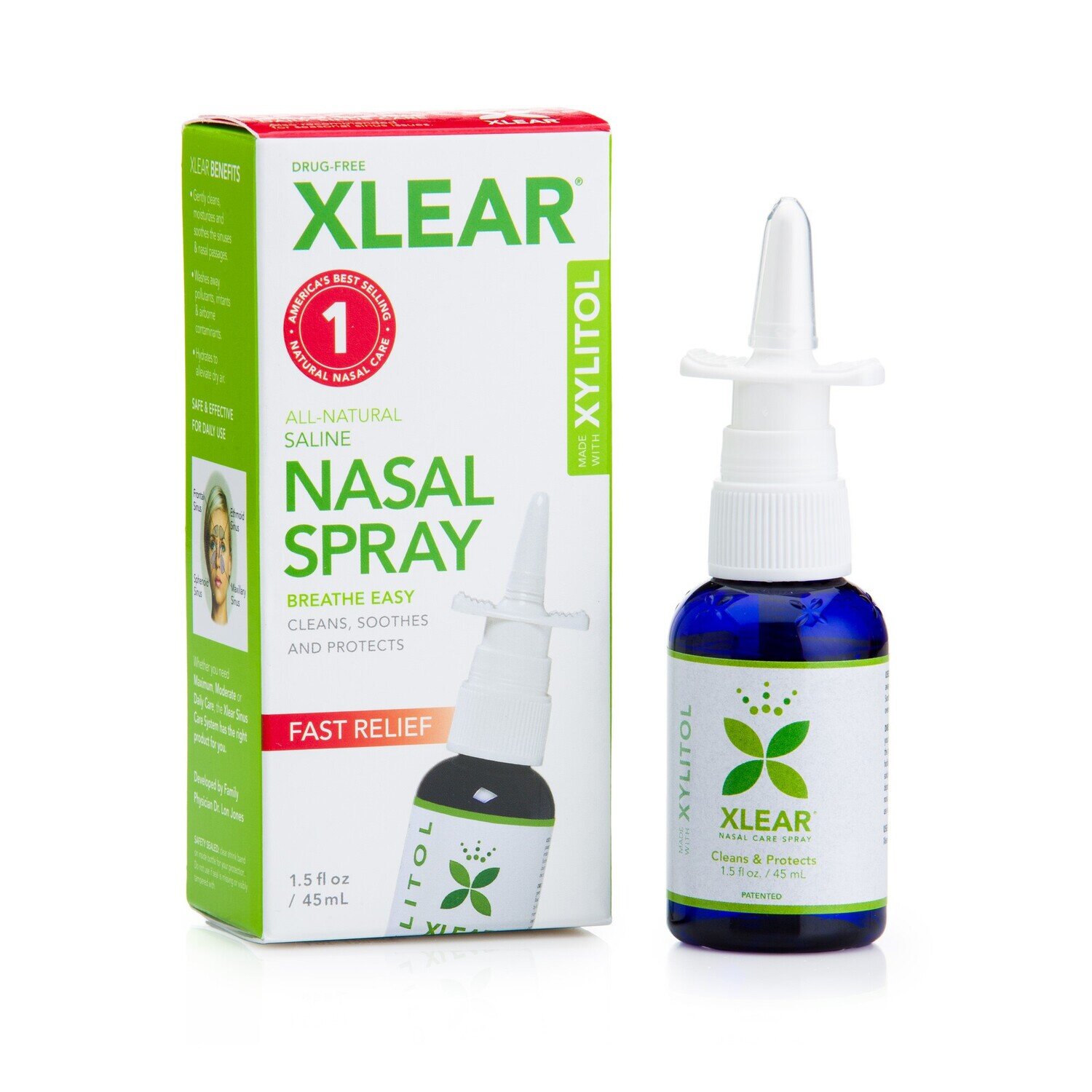 Xlear Natural Saline Nasal Spray with Xylitol Daily Relief