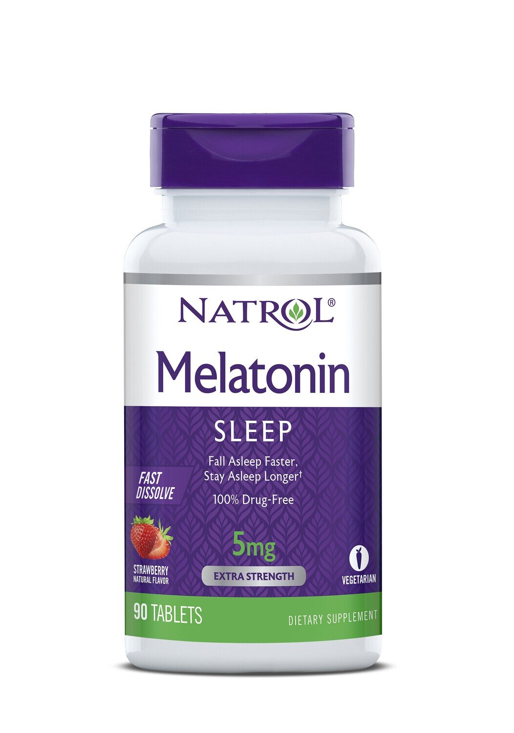 Natrol Melatonin 5mg Sleep Supplement Fast Dissolve Tablets - Strawberry Flavor 90ct