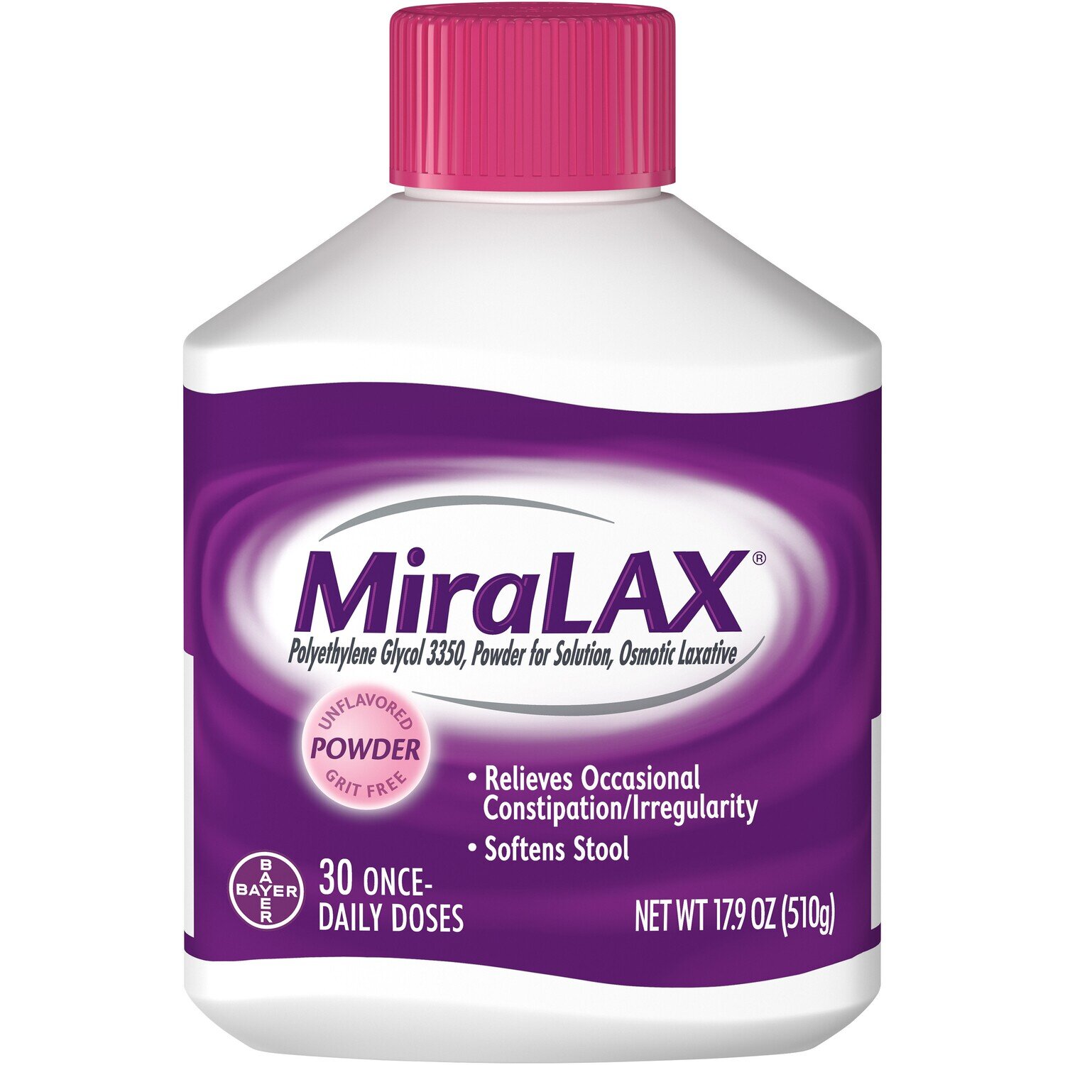 Miralax Unflavored Powder 30 Once-Daily Doses 510g