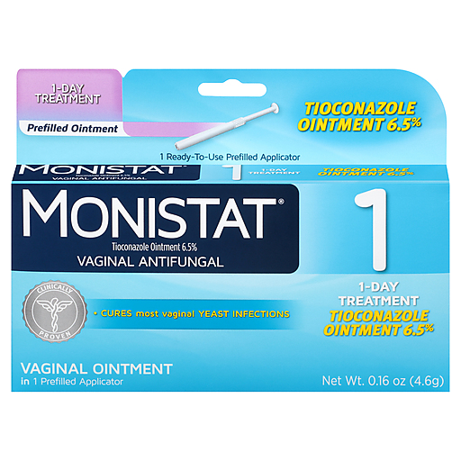 Monistat Tioconazole Ointment 6.5% Vaginal Antifungal Prefilled Applicator 1-Day Treatment 0.16 oz