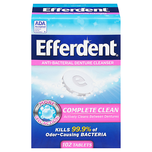 Efferdent Antibacterial Dental Appliance Cleanser 102 Tablets