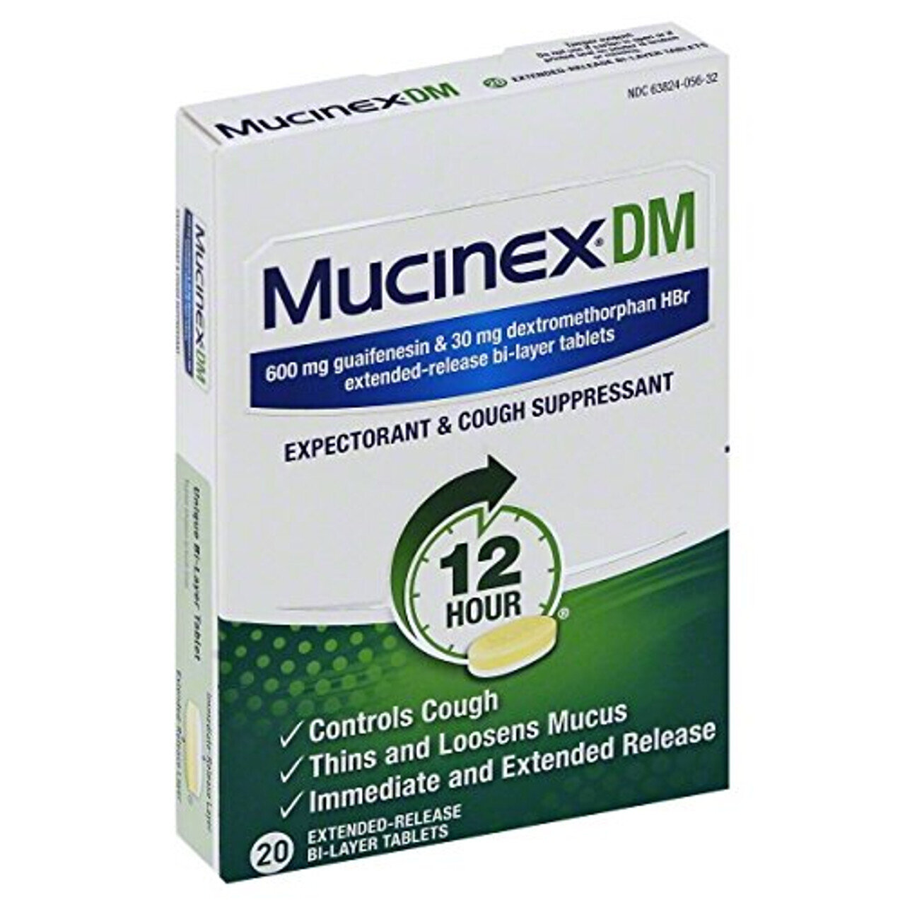 Mucinex DM Expectorant and Cough Suppressant Extended-Release Tablets 20 ct