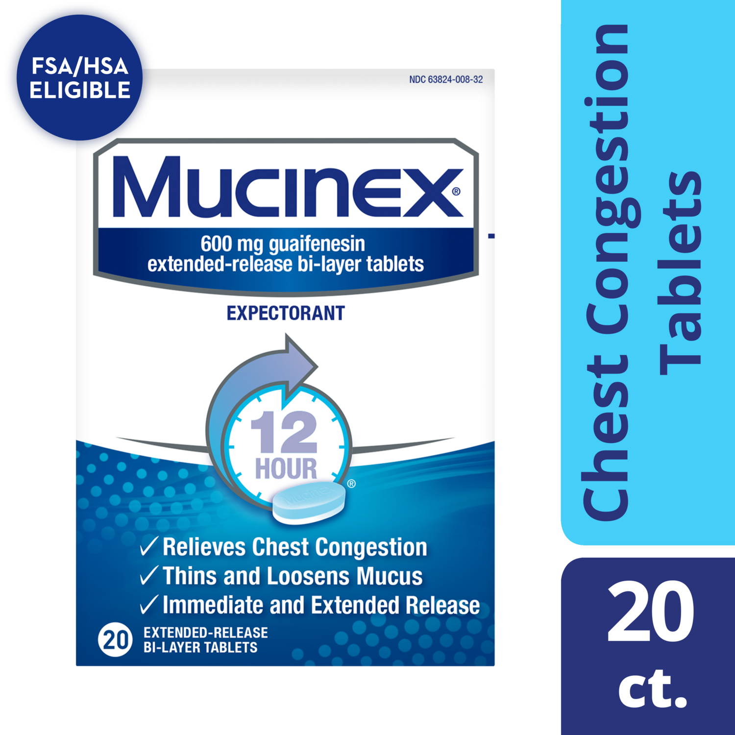 Mucinex Expectorant Extended-Release Tablets 20 ct