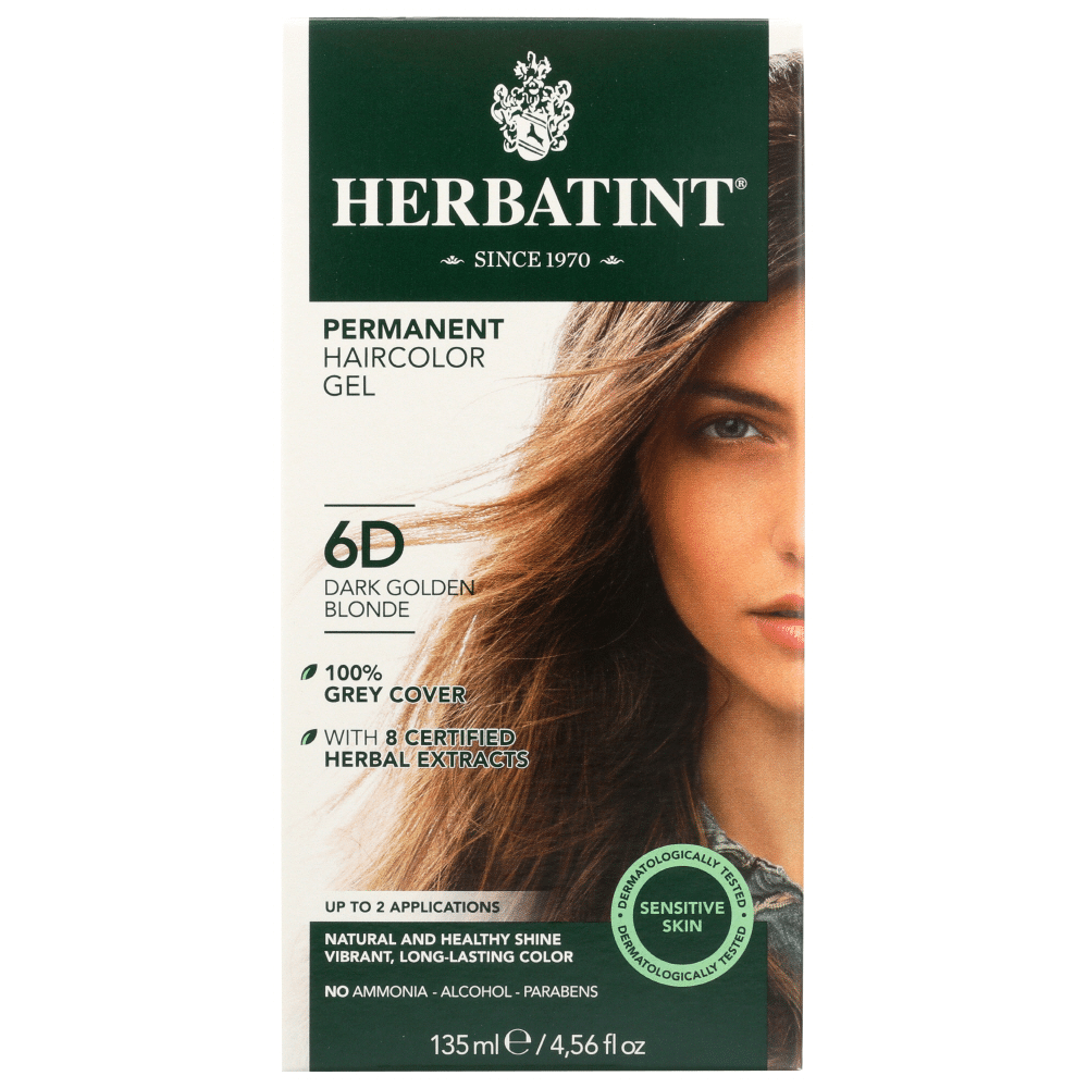 Herbatint Permanent Haircolor Gel 6D Dark Golden Blonde for Sensitive Skin