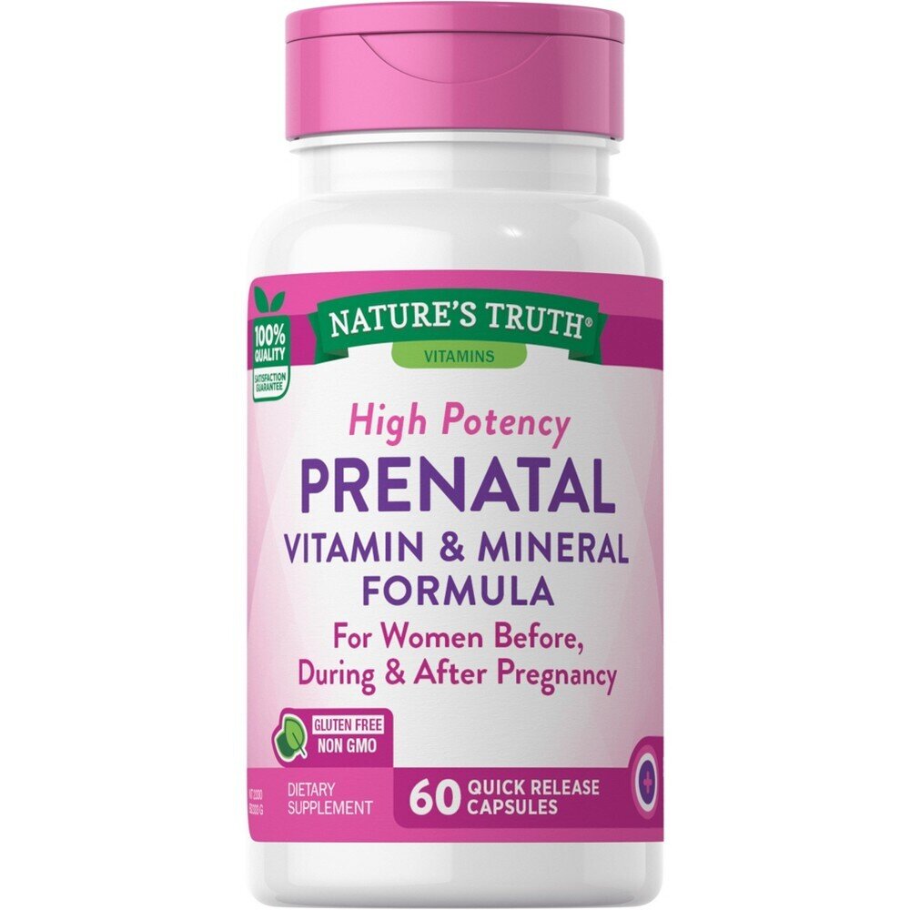 Nature's Truth High Potency Prenatal Vitamin And Mineral Formula Quick Release Capsules 60ct