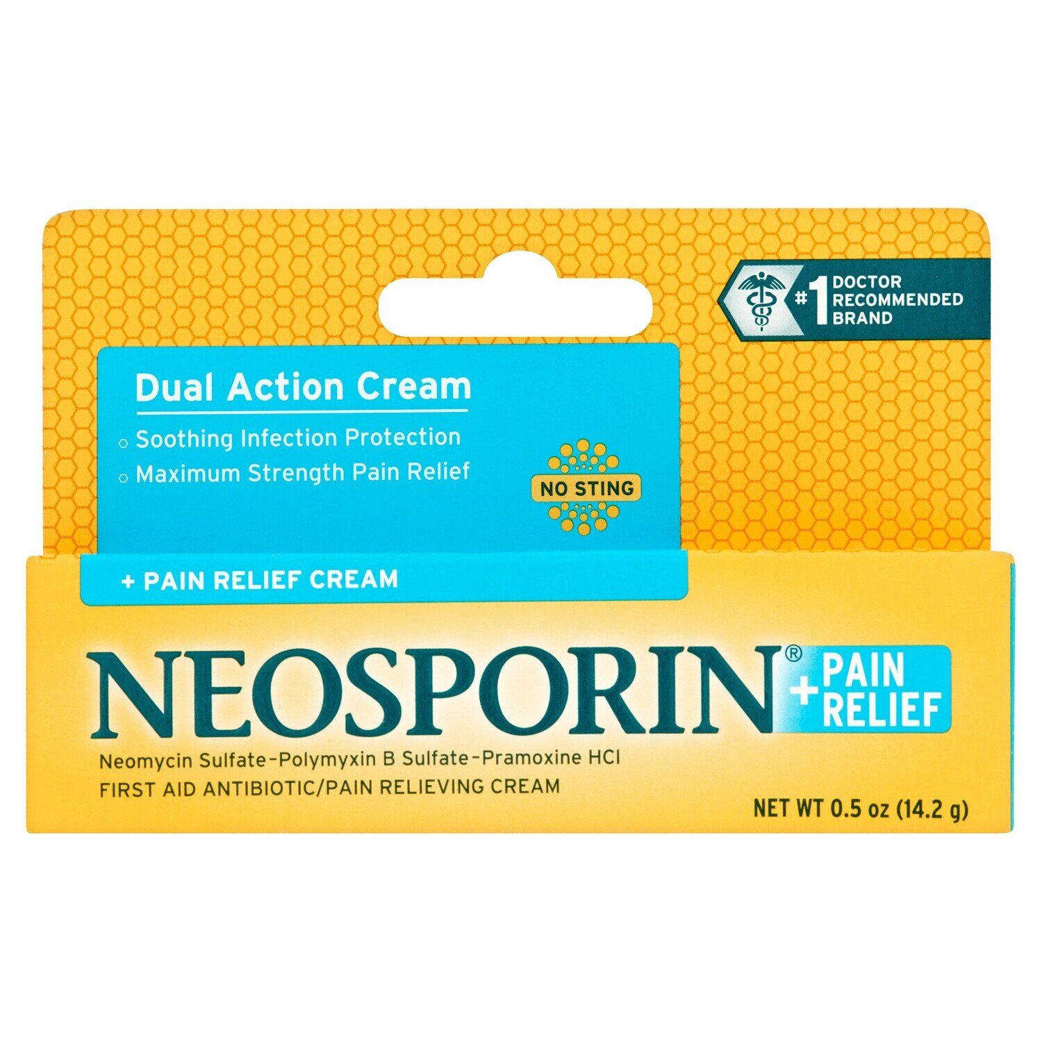 Neosporin + Pain Relief No Sting First Aid Antibiotic/Pain Relieving Cream 0.5 oz